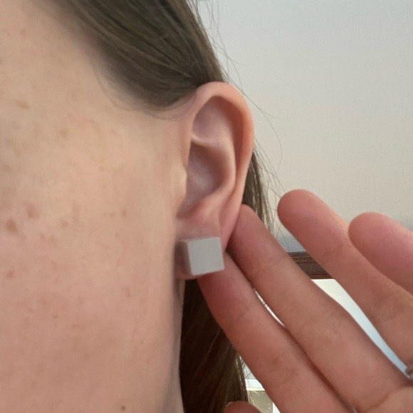 Urban Olive Design Concrete Cube Earrings - Picture 3 of 8